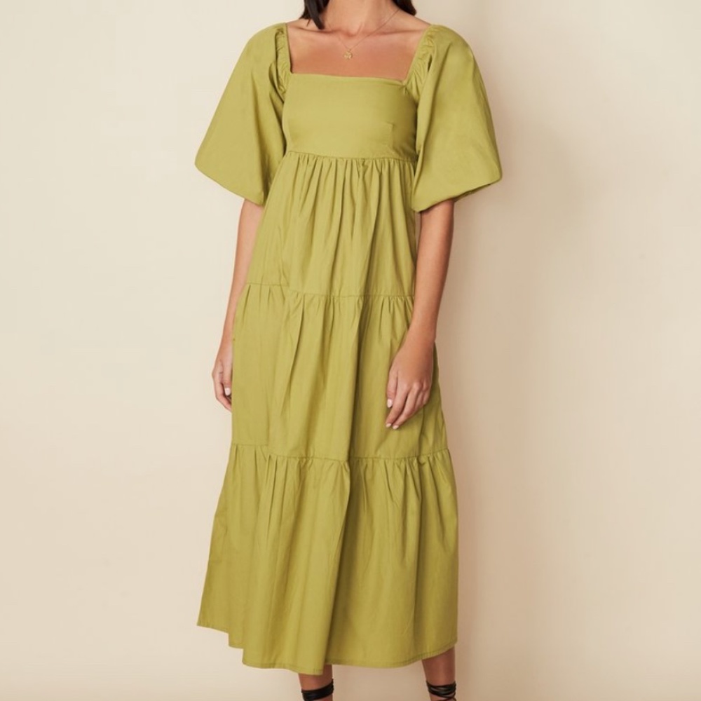 Faithfull the Brand Olive Green Midi Dress